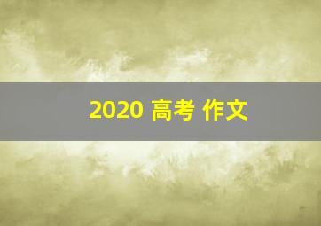 2020 高考 作文